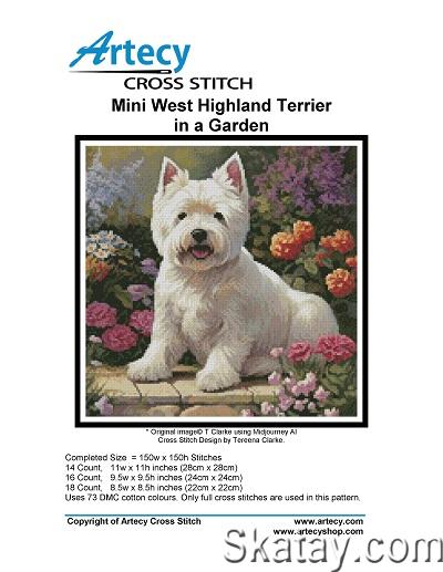 Artecy Cross Stitch - Mini West Highland Terrier in a Garden (2023)