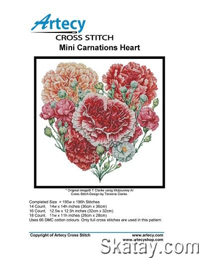 Artecy Cross Stitch - Mini Carnations Heart (2023)