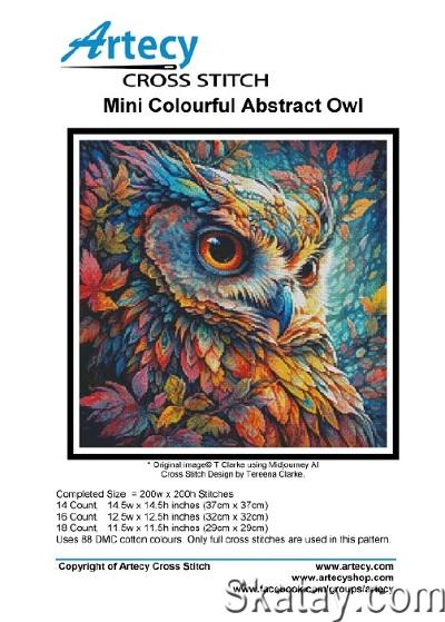 Artecy Cross Stitch - Mini Colourful Abstract Owl (2024)